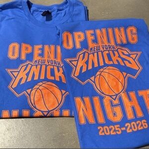 NY Knicks Opening Night 25-26 TWO T-Shirts both size XL Great for playoffs